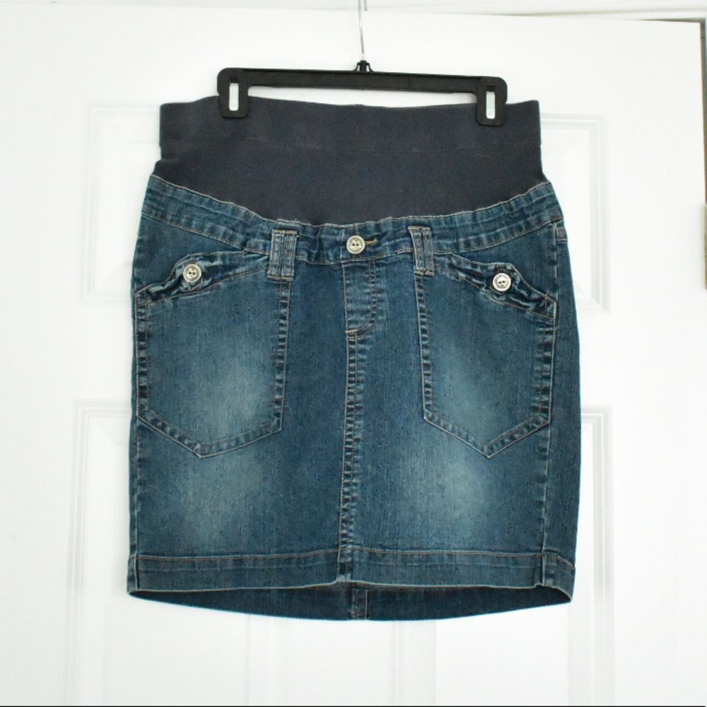 Motherhood Jean Mini Skirt